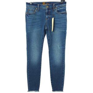 Kut From The Kloth Jeans Ankle Skinny Mid Rise 6 Stretch Distressed Fringe Hem